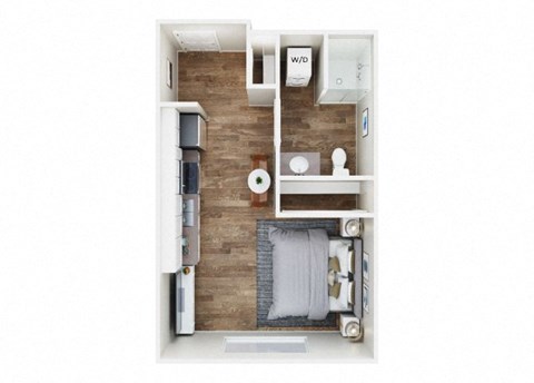 Floor plan for studio, 1 bath, 367 sqft